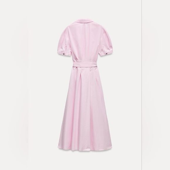 NWT ZARA POPLIN SHIRTDRESS pink - Picture 9 of 13